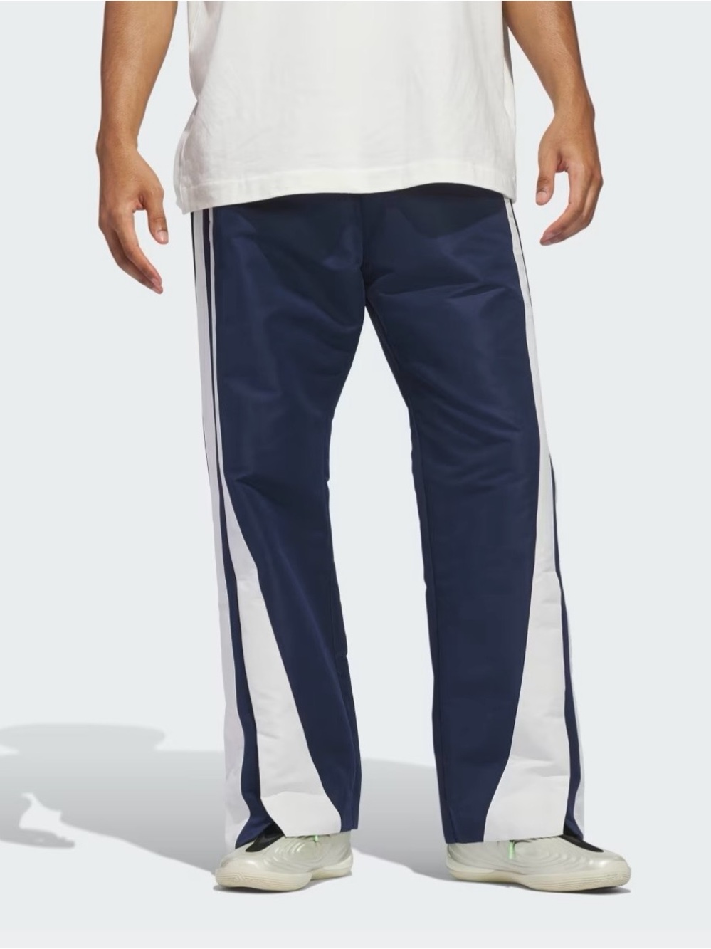 NWT Adidas Navy and White Side-Stripe Joggers